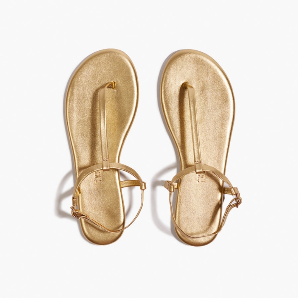 TKEES Mariana Gold Sandals | Size 9
